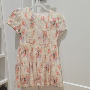 Morley Floral Kids Dress - Cream and Pink